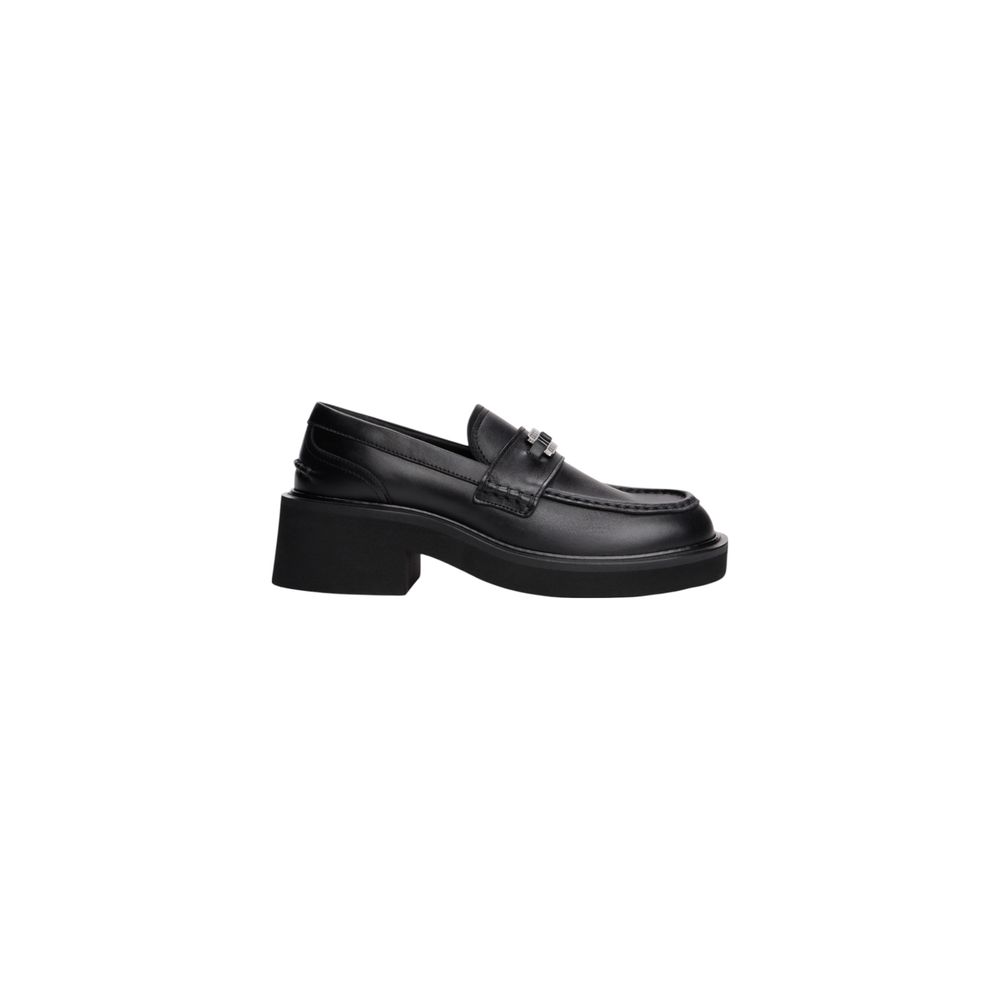 Chaussures à talons hauts en cuir noir Tommy Hilfiger Jeans, élégantes et modernes, avec des détails en cuir lisse et une semelle sophistiquée.