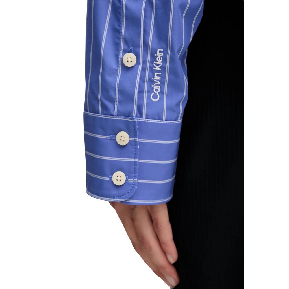 Chemise en coton bleu de Calvin Klein Jeans, style décontracté, avec col et manches longues, adaptée pour un look casual.