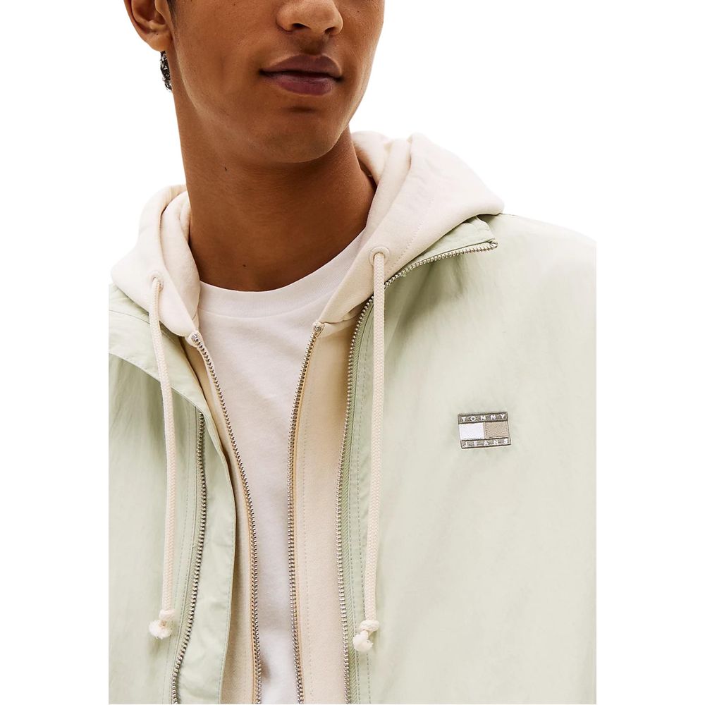 Veste bomber bicolore Tommy Hilfiger Jeans en polyamide recyclé, avec fermeture éclair et détails modernes.