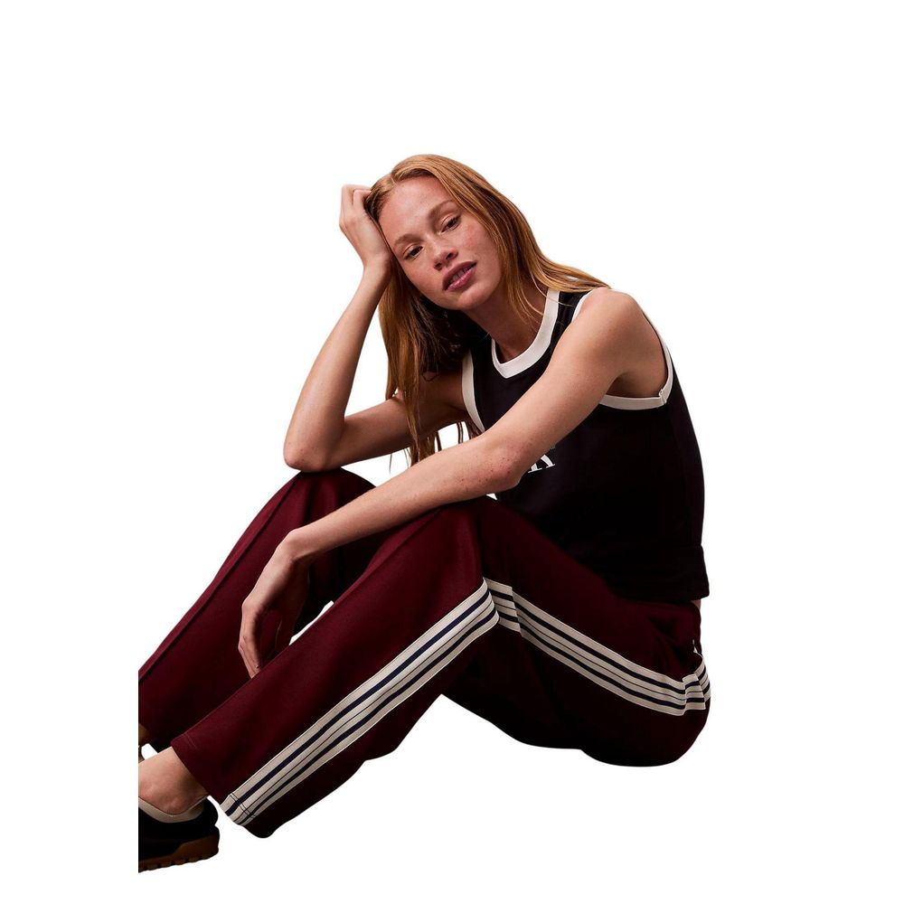 Pantalons de jogging en coton Bordeaux de Calvin Klein Jeans, style décontracté pour le sport ou la détente.