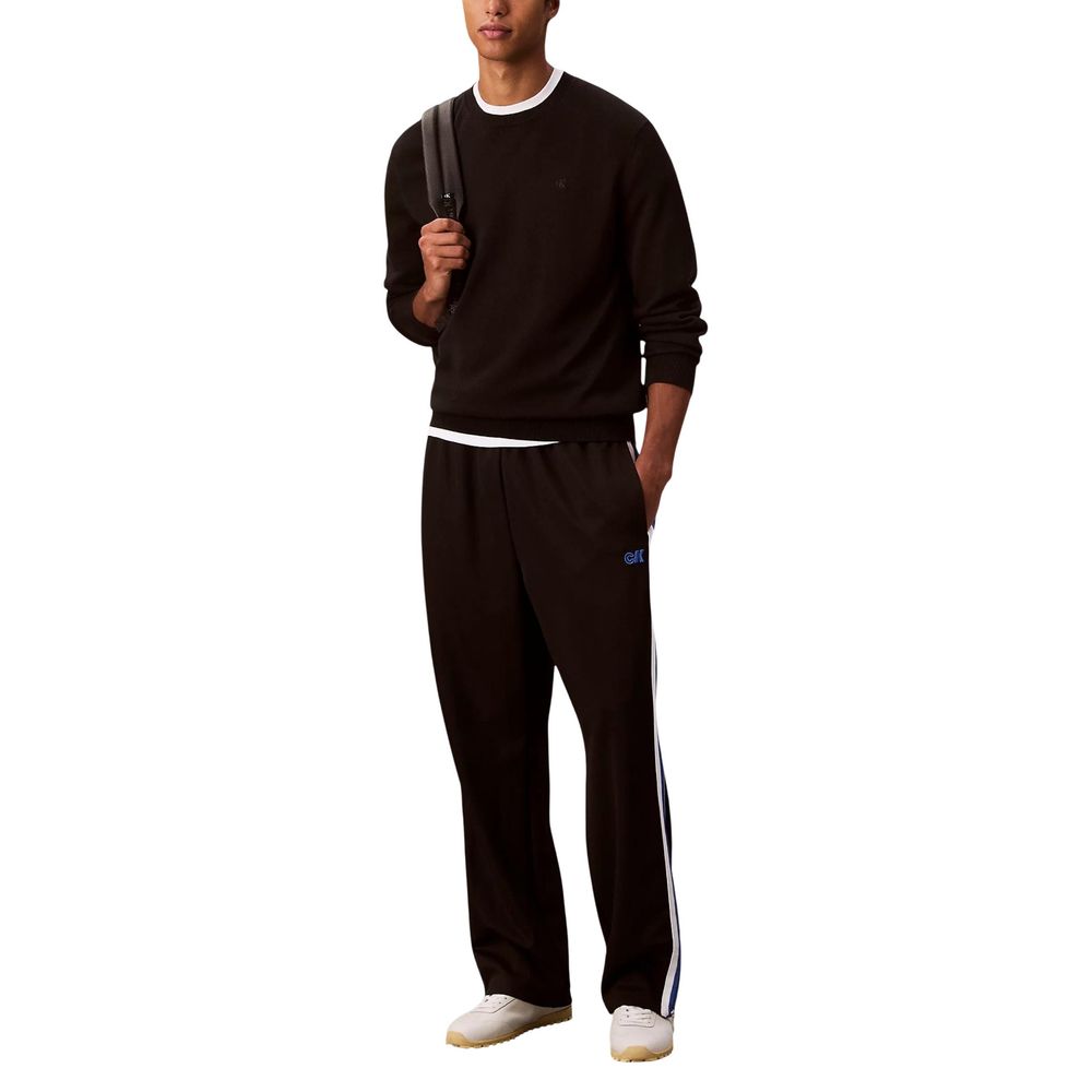 Pantalons de jogging noirs en polyester de Calvin Klein Jeans, vêtements de sport confortables pour homme.
