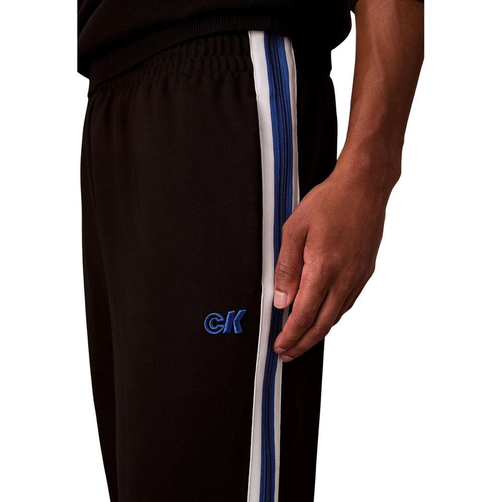 Pantalons de jogging en polyester noir de Calvin Klein Jeans, pantalons d'entraînement confortables et décontractés.