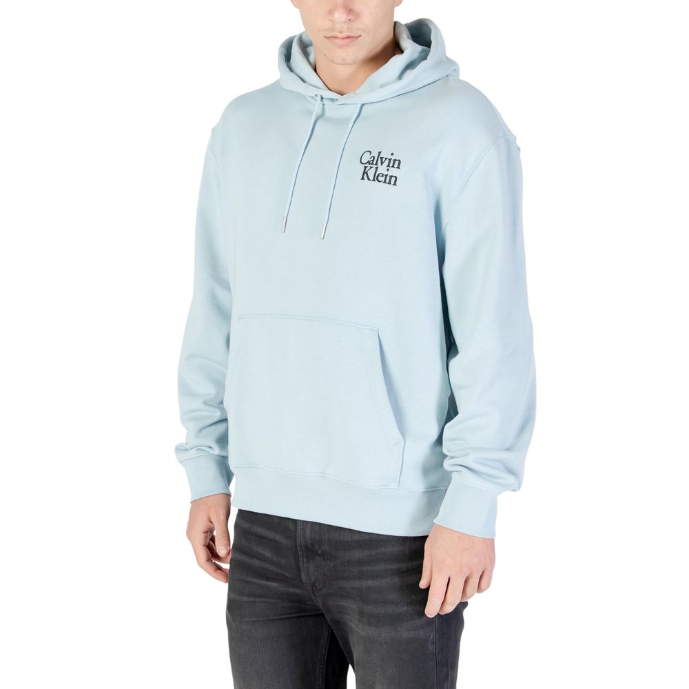 Pull à capuche en coton bleu de Calvin Klein Jeans, logo discret visible sur la poitrine, design décontracté et moderne.