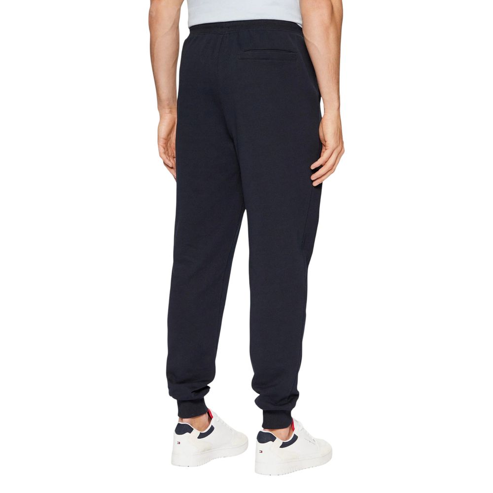 Pantalons de jogging en coton bleu Tommy Hilfiger pour entraînement, avec ceinture élastique et poches latérales.