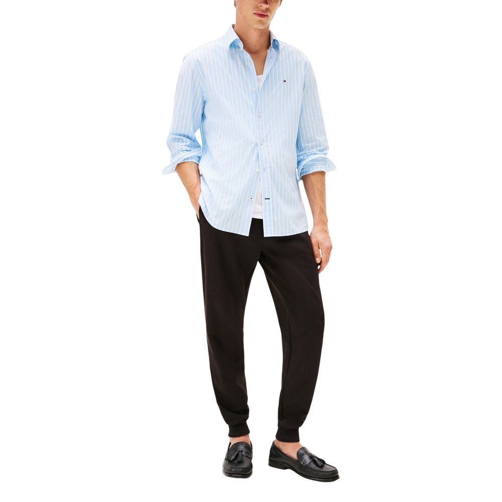Pantalon de jogging en coton noir Tommy Hilfiger pour homme, style décontracté et confortable.
