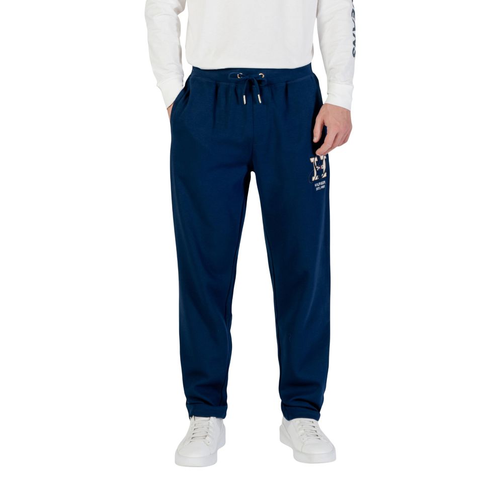 Pantalons de jogging recyclés Tommy Hilfiger en coton bleu, vêtements de sport confortables pour hommes ou femmes.