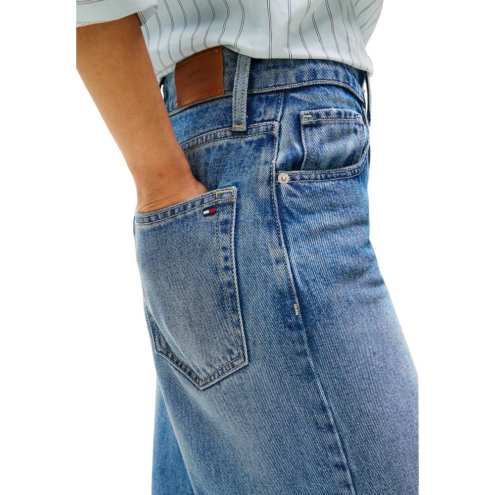 Jeans bootcut en lyocell bleu Tommy Hilfiger, coupe décontractée, détails classiques, pantalon en denim écologique.