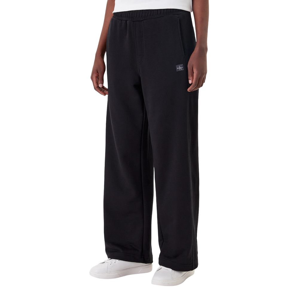 Pantalons de jogging en coton noir de Calvin Klein Jeans pour homme, coupe décontractée et confort optimal.