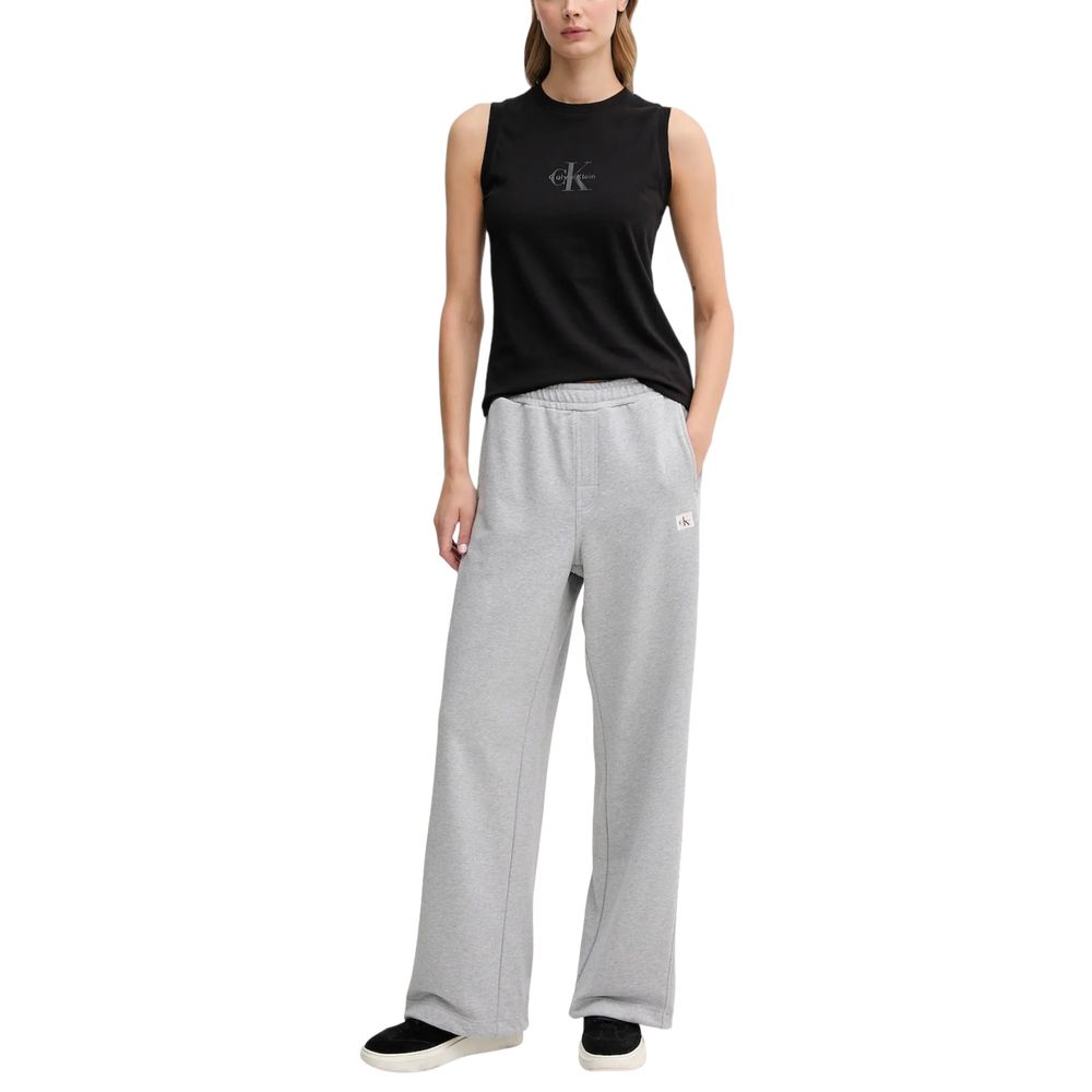 Pantalons de jogging en coton gris de Calvin Klein Jeans, style décontracté et confortable pour l'entraînement ou la détente.