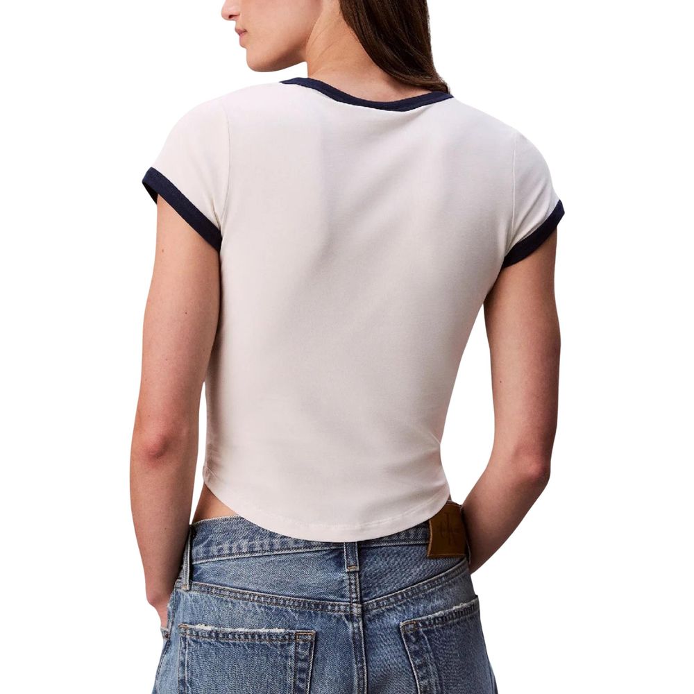 Débardeur blanc en coton de Calvin Klein Jeans, vue de face, léger et confortable, idéal pour un style décontracté.