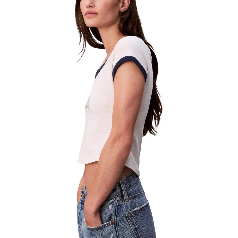 T-shirt blanc en coton de Calvin Klein Jeans, débardeur pour femmes ou hommes, tissu doux et confortable, style simple et élégant