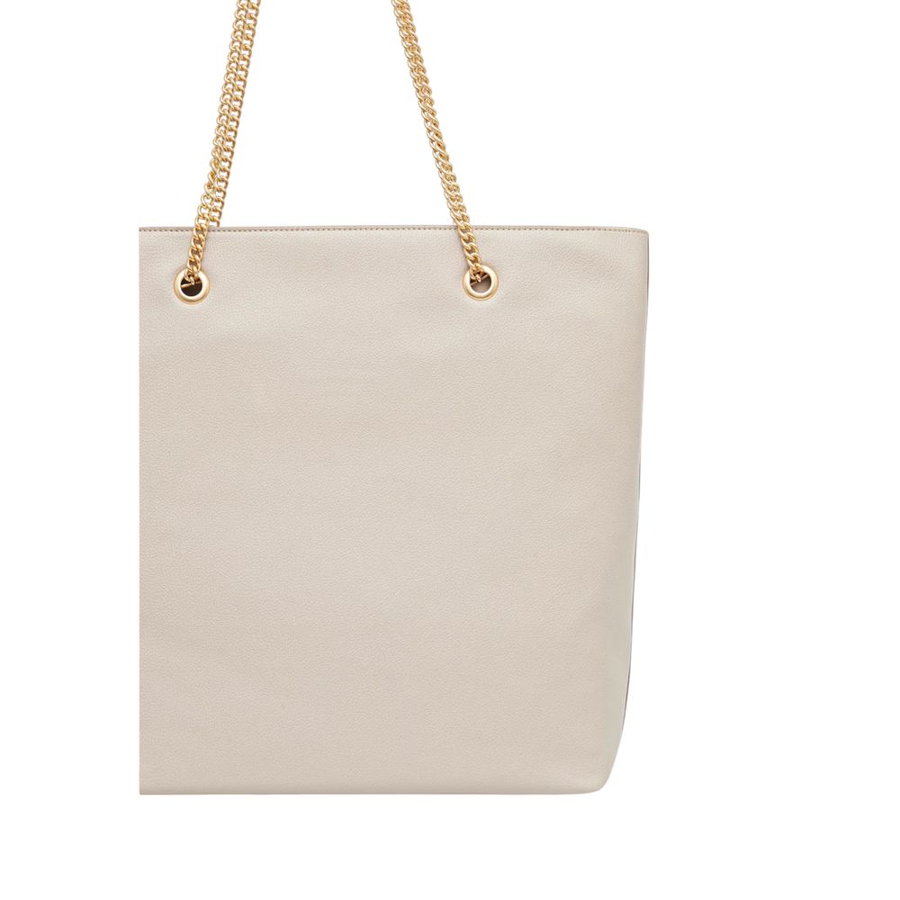 Sac à main beige en polyéthylène de Calvin Klein, avec poignées et design élégant visible sur l'image.