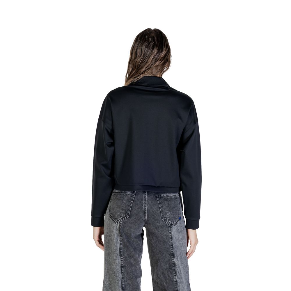 Sweat-shirt noir en polyamide Guess Active, style décontracté avec logo Guess sur la poitrine, pour homme ou femme.
