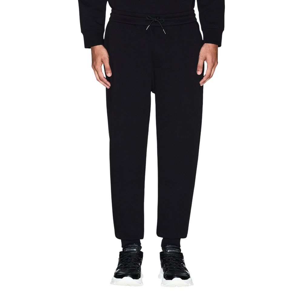 Pantalons de jogging bicolores en coton Armani Exchange pour entraînement, avec poches et taille élastique.