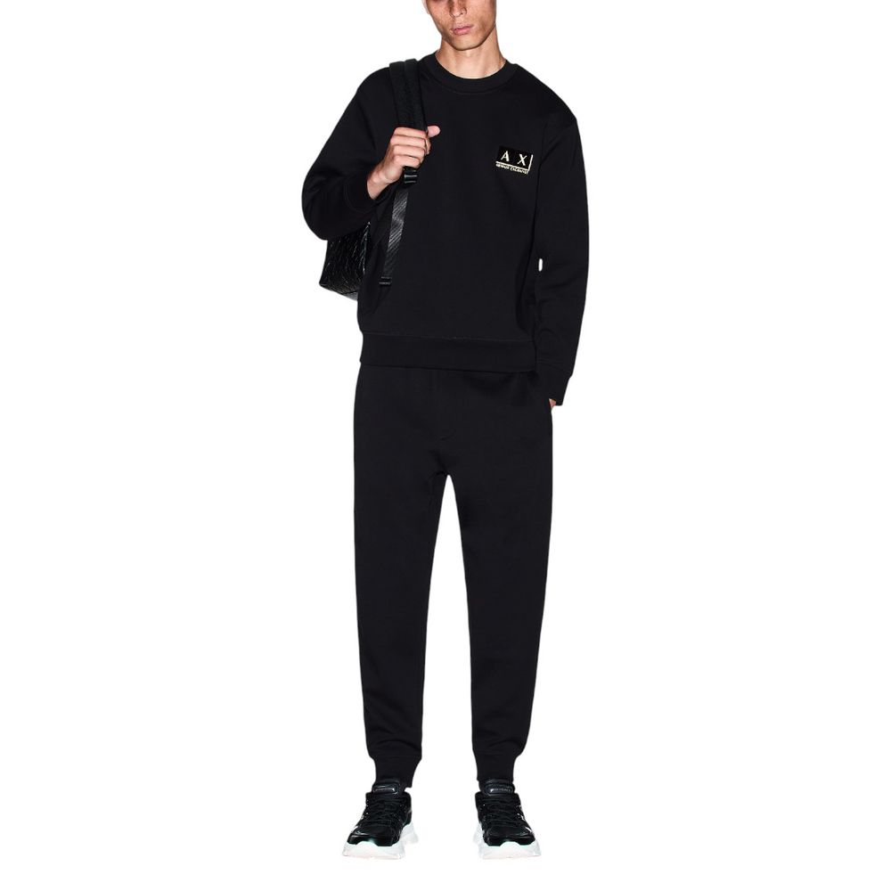 Pantalons de jogging bicolores en coton Armani Exchange, style décontracté, avec ceinture élastique et poches latérales.