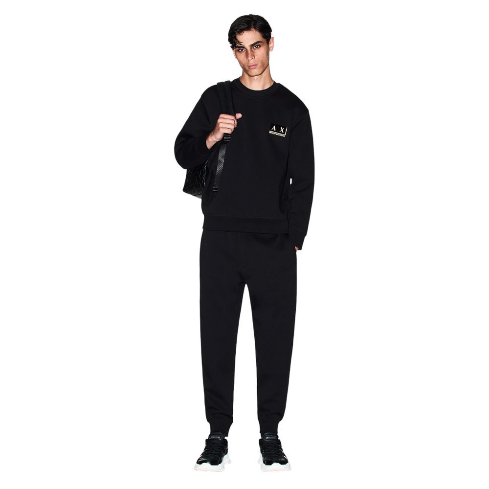 Pantalons de jogging bicolores en coton Armani Exchange, style décontracté avec ceinture élastique et poches latérales.