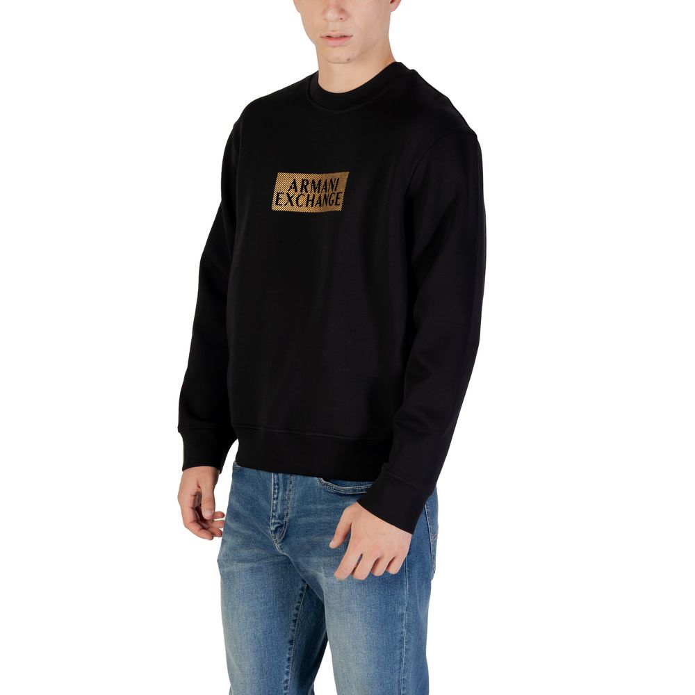 Sweat-shirt bicolore en coton Armani Exchange, vue de face, avec col rond et manches longues, tissu doux et confortable.