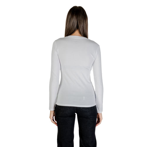 T-shirt à manches longues en coton blanc Armani Exchange, vue de face, finition simple et élégante.