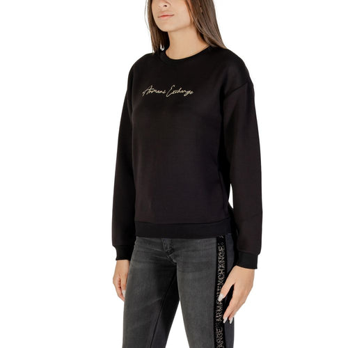 Sweatshirt bicolore en viscose de la marque Armani Exchange, style décontracté avec col rond et manches longues.