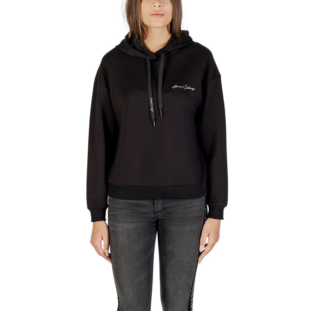 Sweat à capuche bicolore en viscose de la marque Armani Exchange, avec fermeture à glissière et design moderne.