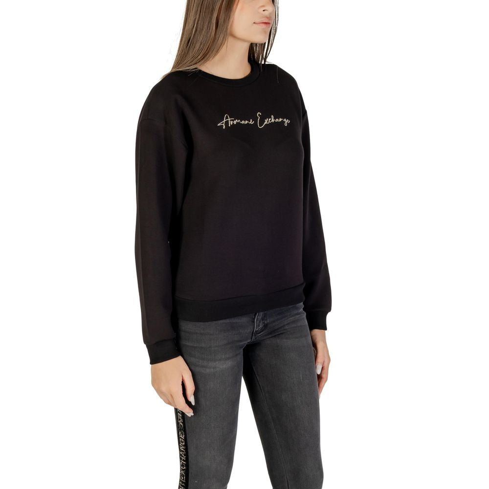 Sweat-shirt bicolore en viscose Armani Exchange, coupe décontractée, détail de design moderne, porté sur un mannequin.