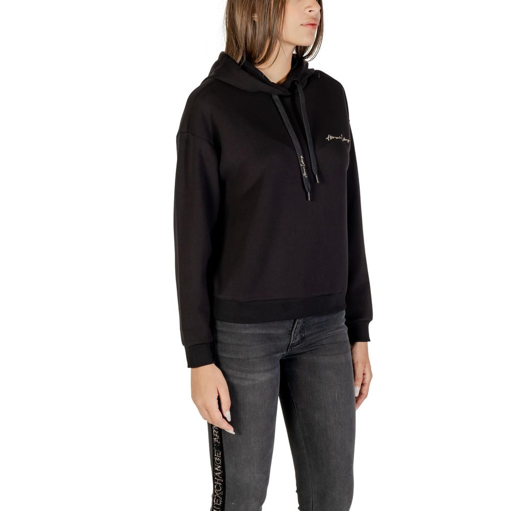 Sweat à capuche bi-couleur en viscose de la marque Armani Exchange, vue de face avec détails du design et du tissu.