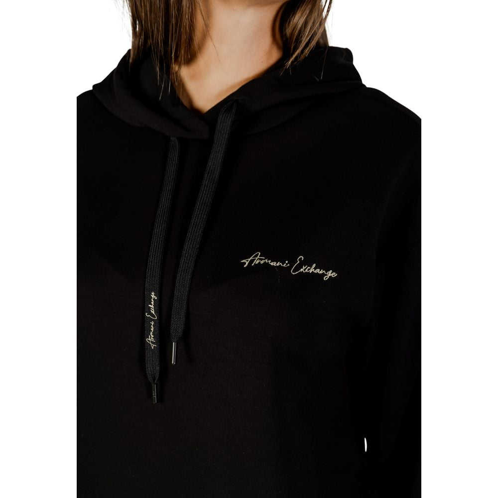 Sweat à capuche bicolore en viscose de la marque Armani Exchange, vue de face avec détails de design moderne.