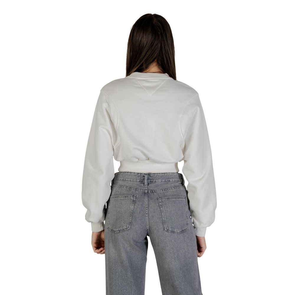 Sweatshirt en coton recyclé couleur crème de Tommy Hilfiger Jeans, style décontracté et confortable.