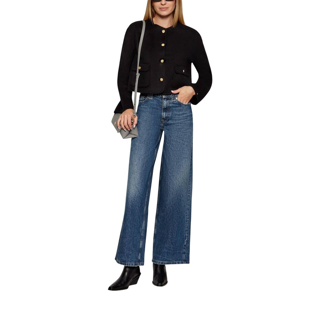 Jeans Tommy Hilfiger en coton recyclé bleu, coupe décontractée, visibles avec poches et passants de ceinture.