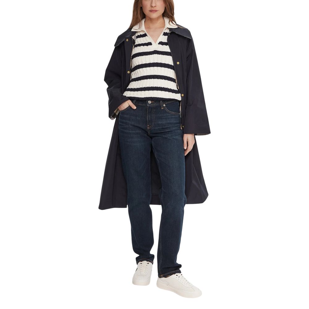 Jeans mom recyclés en coton bleu de Tommy Hilfiger, coupe décontractée avec poches et taille haute.