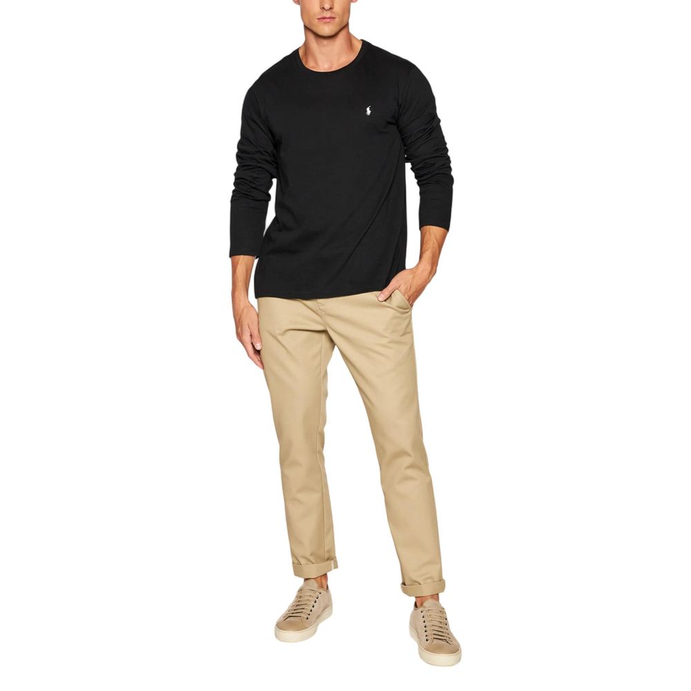 Ralph Lauren Schwarzes Langarmshirt aus Baumwolle
