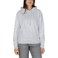 Sweat à capuche en coton blanc de Calvin Klein Jeans, vue de face avec logo sur la poitrine, décontracté et confortable.