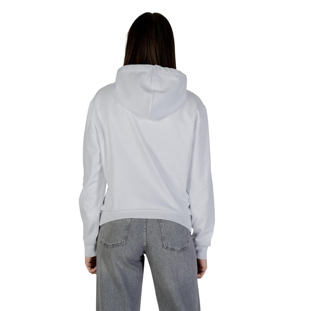 Sweat à capuche en coton blanc de Calvin Klein Jeans, coupe décontractée, avec logo discret sur la poitrine.