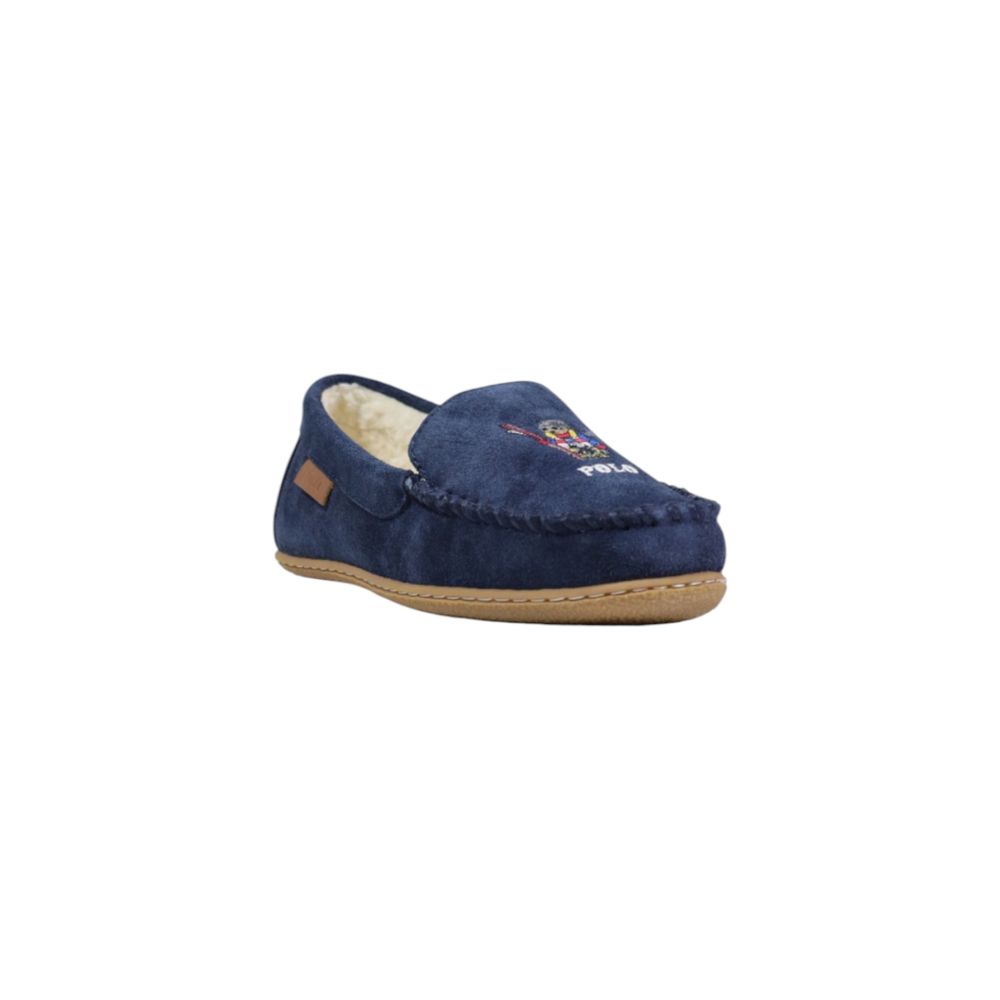 Mules en daim bleu Ralph Lauren en cuir, chaussures confortables et élégantes pour femmes.
