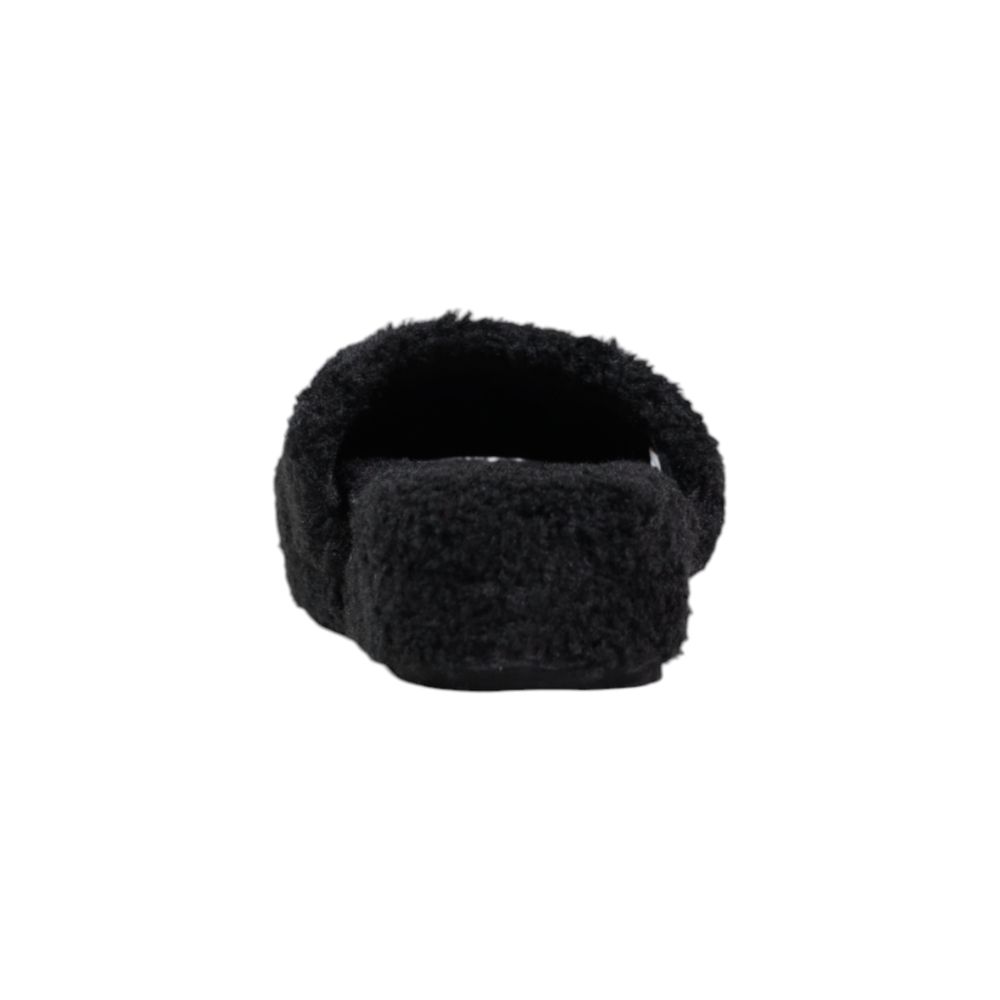 Chaussons en textile noir Ralph Lauren, confortables et élégants, parfaits pour la maison.