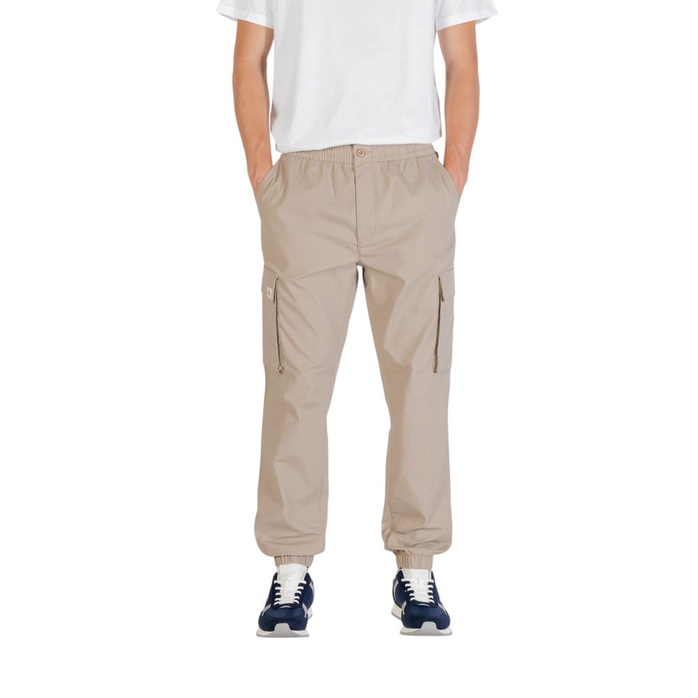 Pantalons cargo en coton marron de Calvin Klein Jeans, avec plusieurs poches et coupe décontractée.