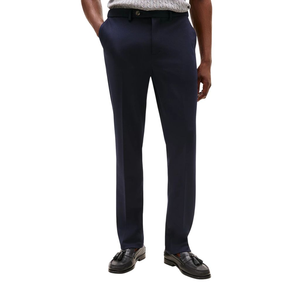 Pantalons de costume Tommy Hilfiger en polyester recyclé bleu, coupe élégante pour homme, visible sur fond neutre.