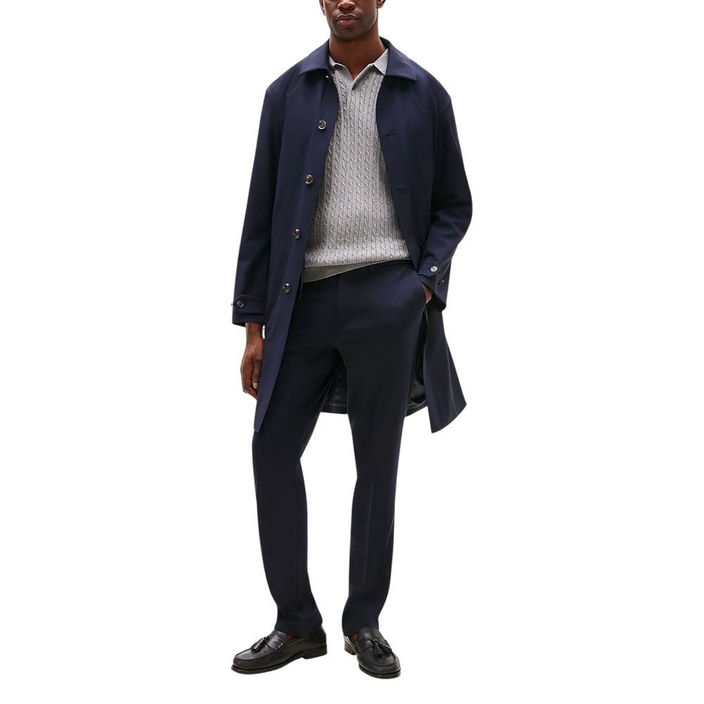 Pantalon de costume en polyester recyclé bleu de Tommy Hilfiger, coupe classique pour homme.