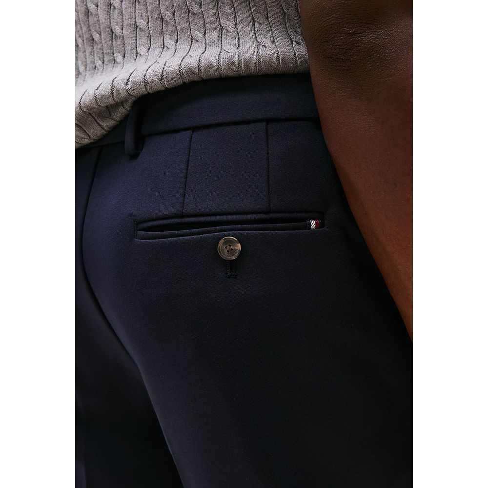 Pantalon de costume Tommy Hilfiger en polyester recyclé bleu, style élégant pour hommes.