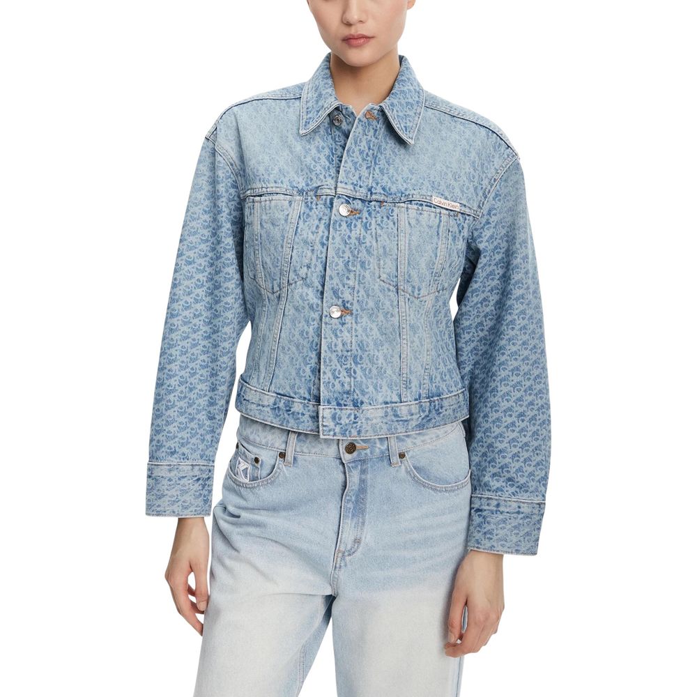 Veste en jean en coton bleu clair de Calvin Klein Jeans, coupe classique, avec boutons et poches avant.