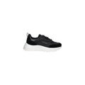 Chaussures de sport en cuir noir Calvin Klein pour hommes, baskets athlétiques confortables et stylées.