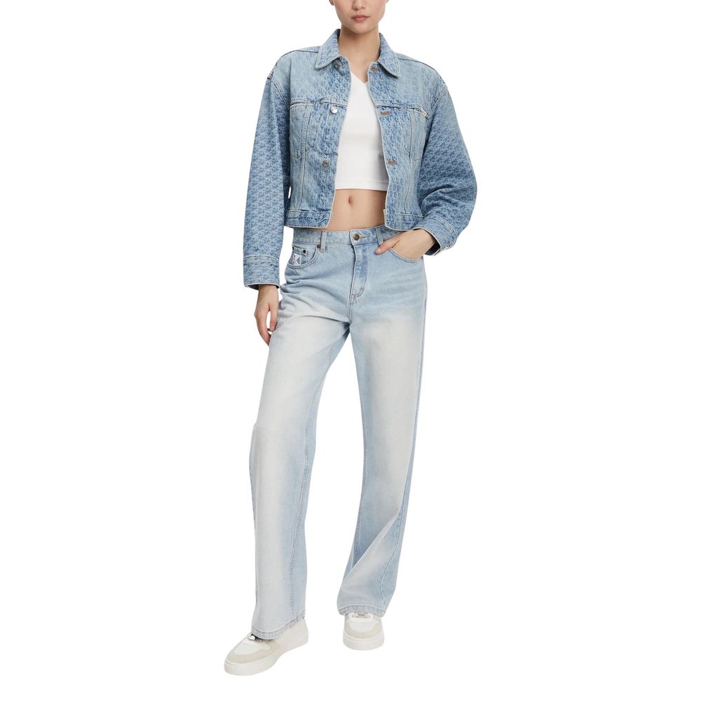 Veste en jean en coton bleu clair de Calvin Klein Jeans, style décontracté avec boutons et poches avant.