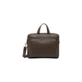 Sac à main ordinateur Calvin Klein en polyéthylène marron avec poignée robuste et fermeture sécurisée.