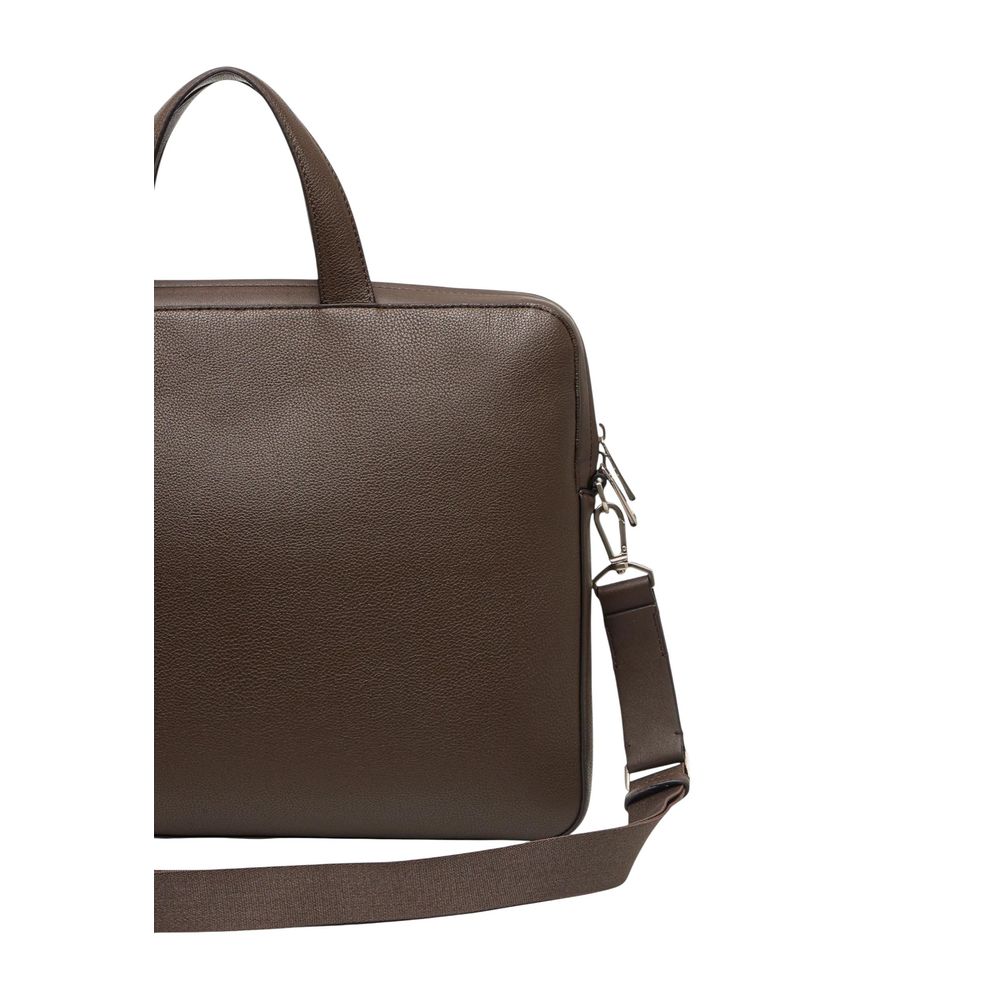 Sac à main Calvin Klein marron en polyéthylène, style cartable pour ordinateur portable et documents.