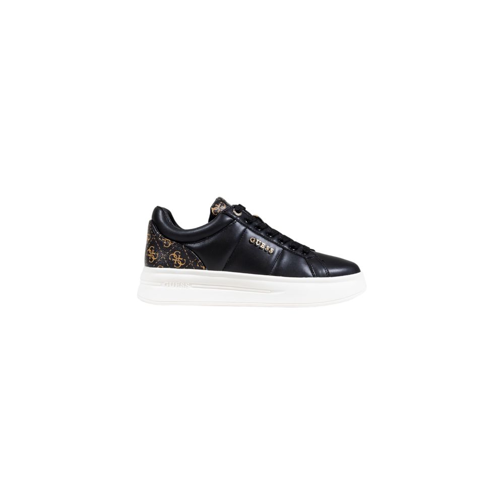 Sneakers basses Guess en polyester bicolore, style décontracté, semelle blanche, pour homme ou femme.