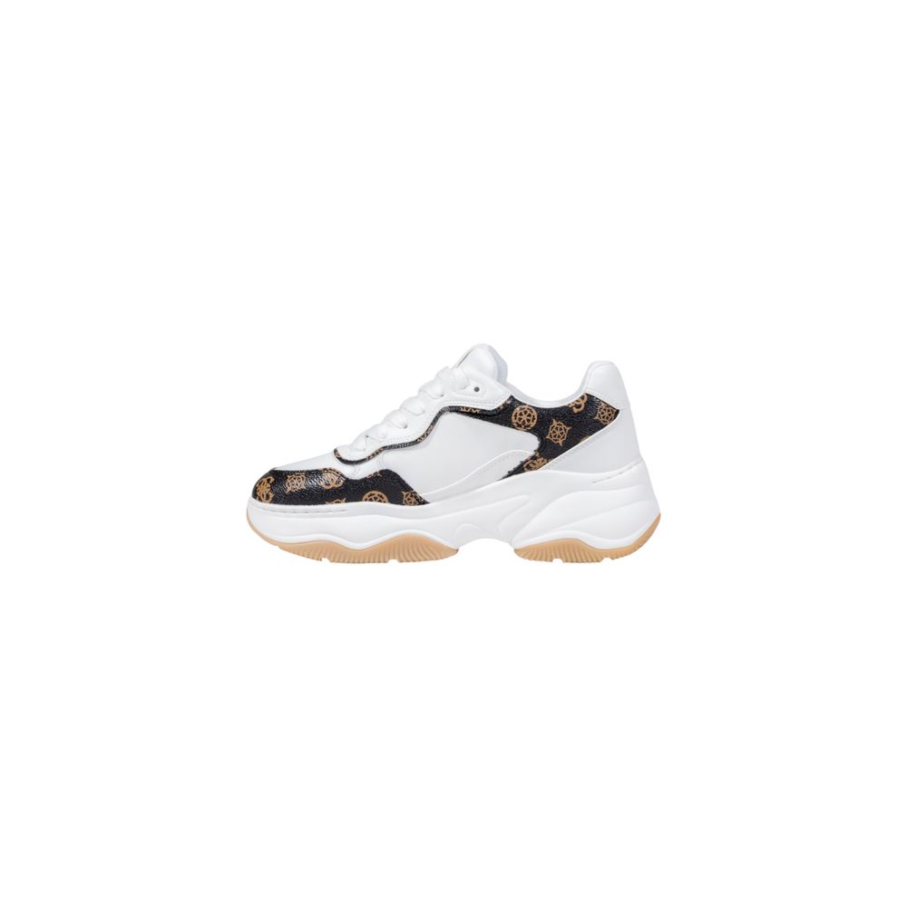 Chaussures Guess sneakers blanches en polyéthylène à semelle épaisse, style chunky, pour homme ou femme.