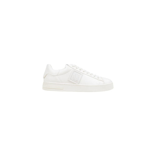 Chaussures Nike Air Max blanches en polyester, baskets basses pour homme, style décontracté et confortable.