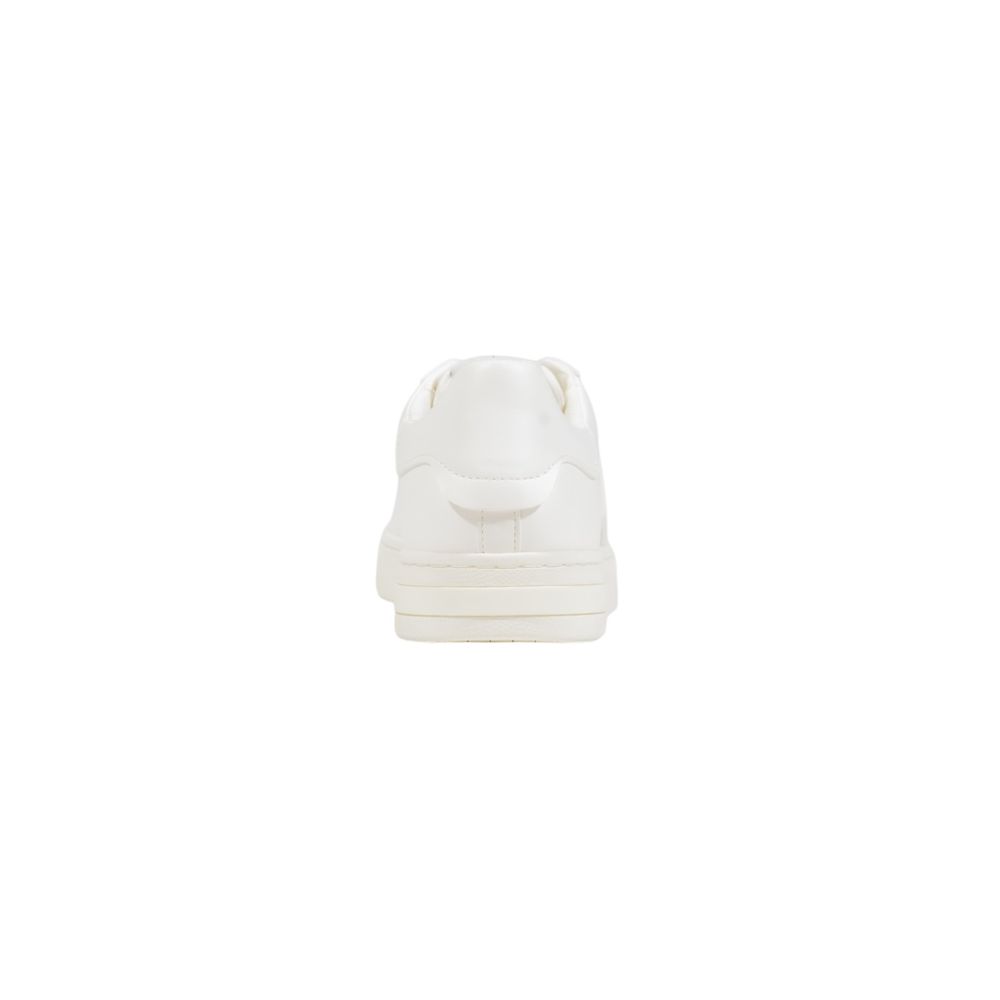 Baskets basses en polyester blanc de la marque Armani Exchange, vue de face, pour homme ou femme.