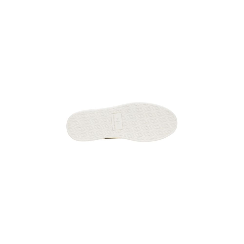 Chaussures basses en polyester blanc de la marque Armani Exchange, sneakers décontractés pour hommes ou femmes.