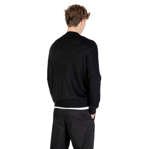 Sweatshirt noire en viscose de marque Armani Exchange, vue de face, style décontracté et confortable.